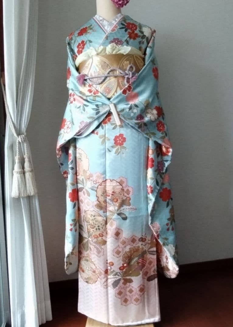 ☆応援価格☆368.小柄なお嬢様へ振袖7点セット　正絹フルセット　成人式　落款