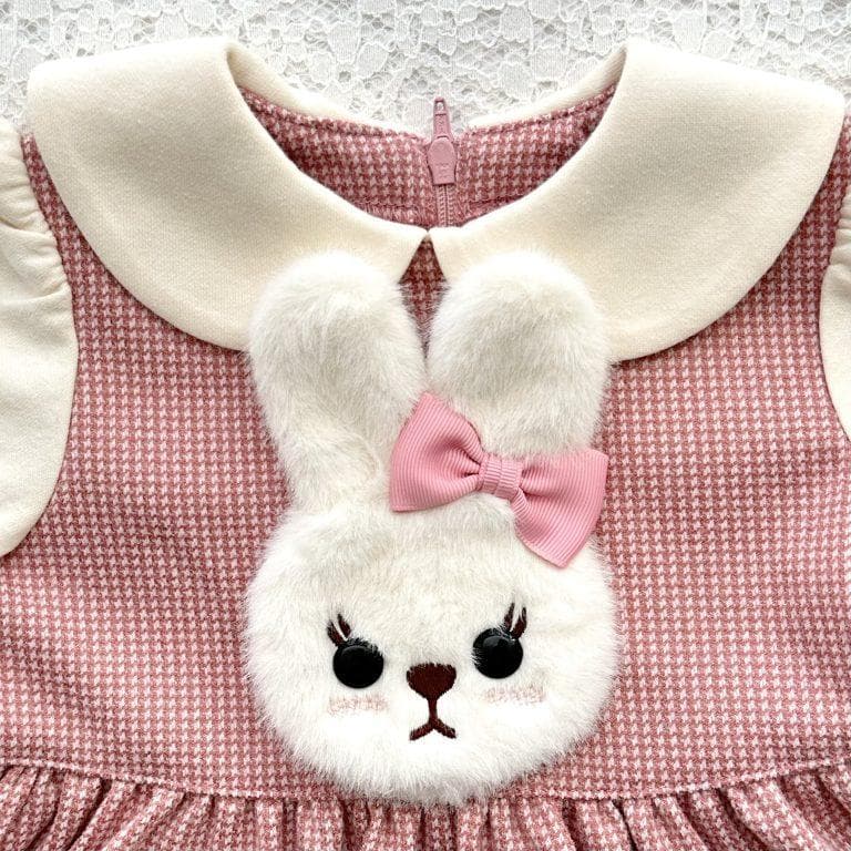 ◆シャーリーテンプル◆うさぎ千鳥ジャガードワンピース◆ピンク◆120◆ウサギ