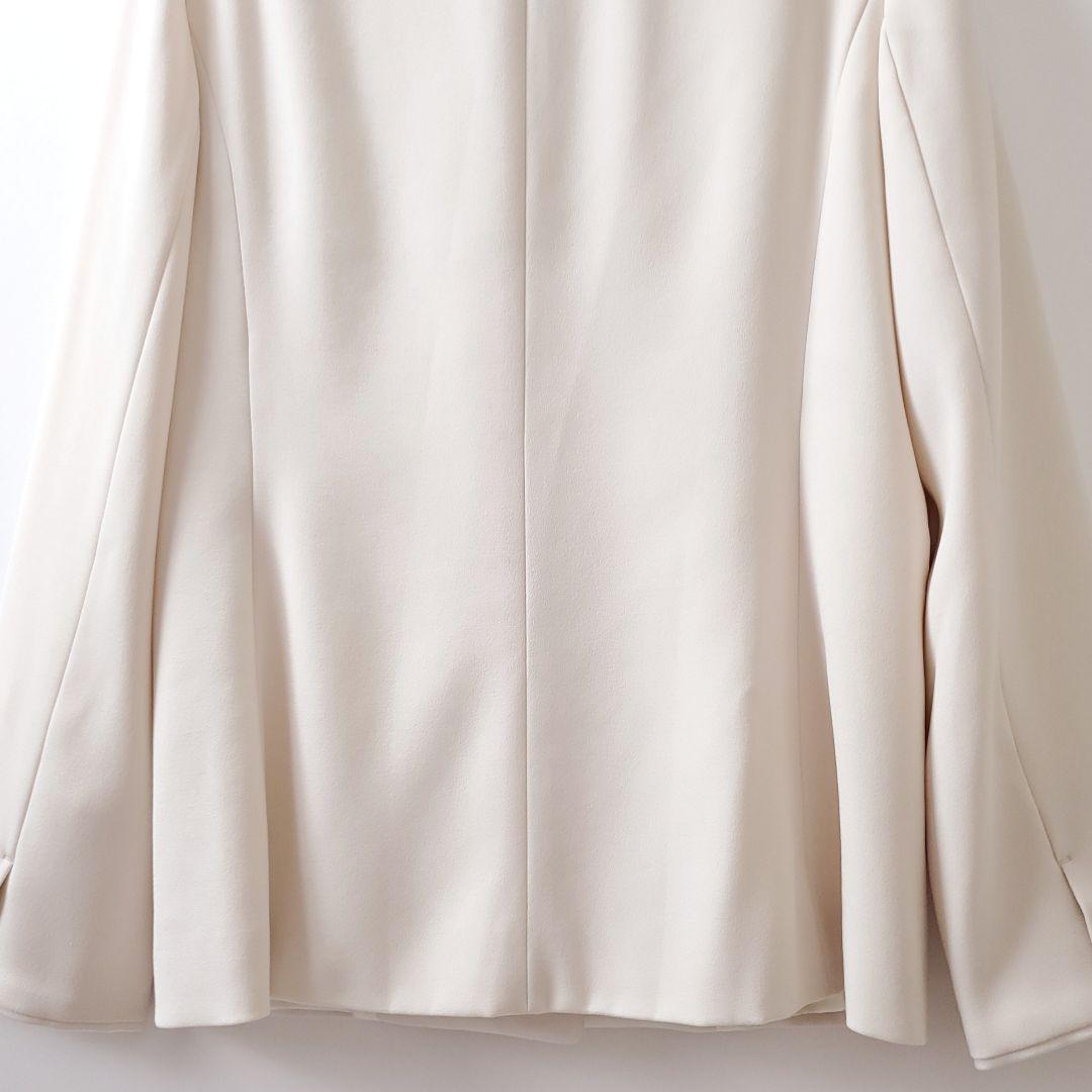 美品☆22AW☆アナイ トリアセテート ノーカラー ジャケット アイボリー