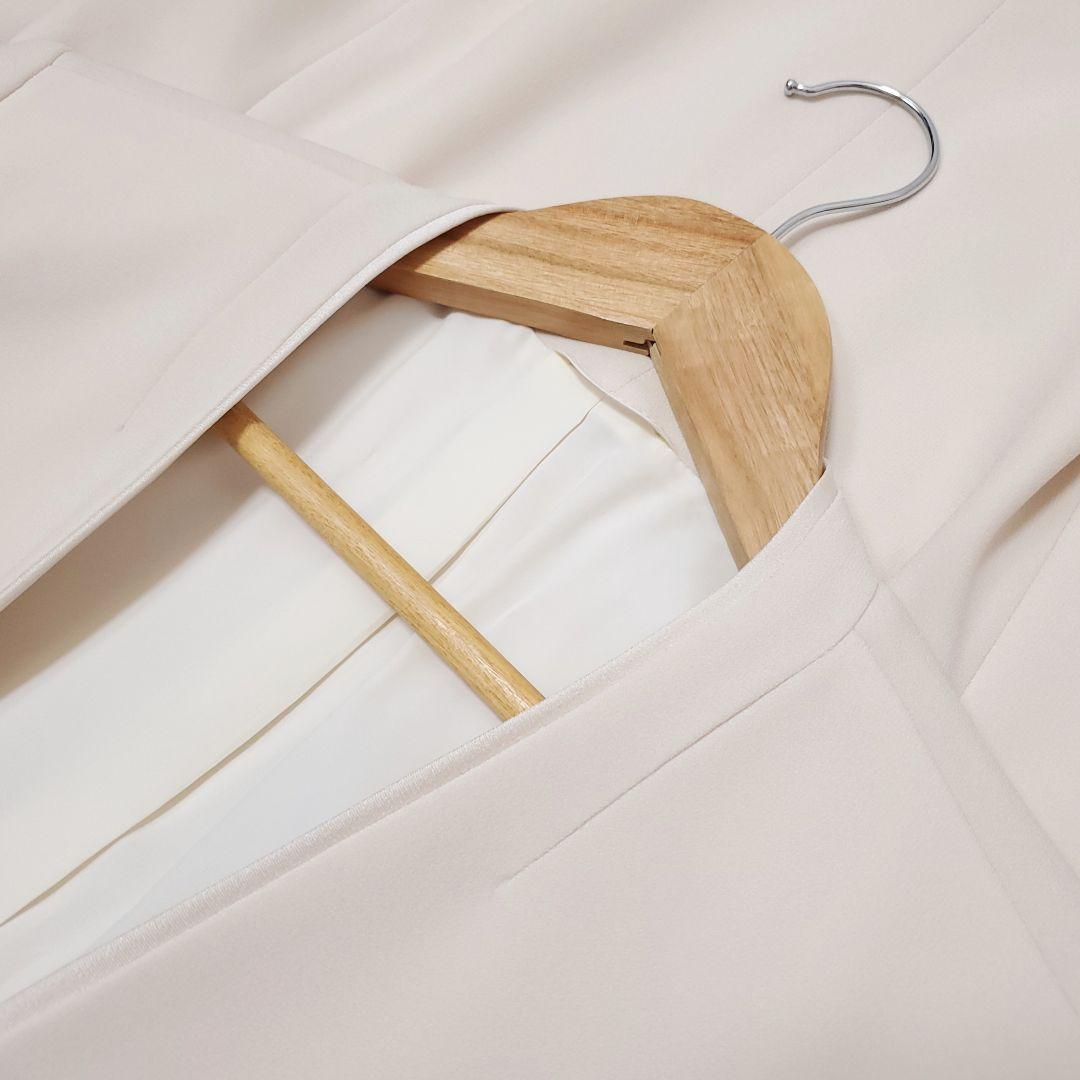 美品☆22AW☆アナイ トリアセテート ノーカラー ジャケット アイボリー