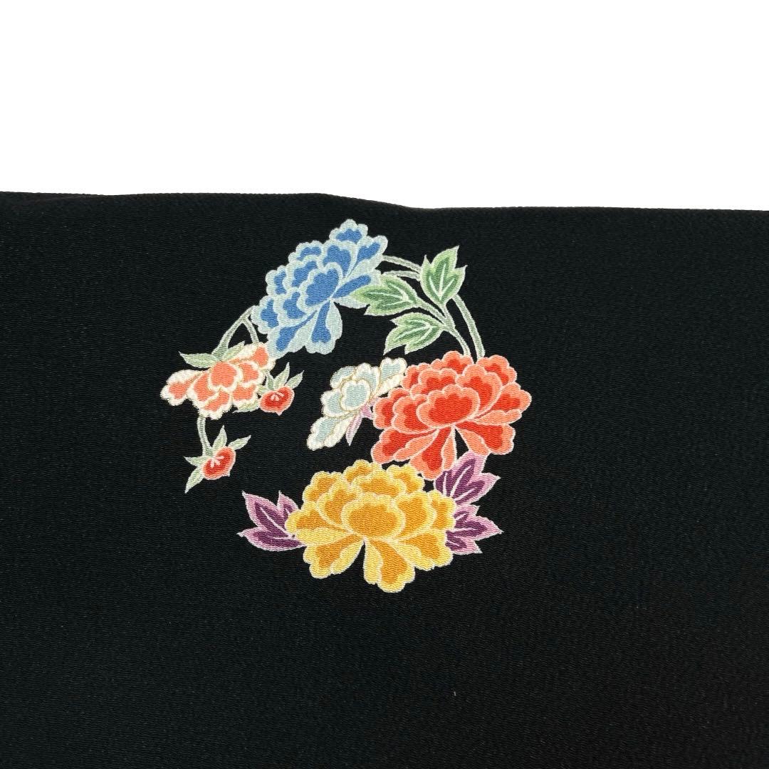 名古屋帯　ちりめん　金彩　花紋　牡丹　菊　桜　楓　着物　093a d