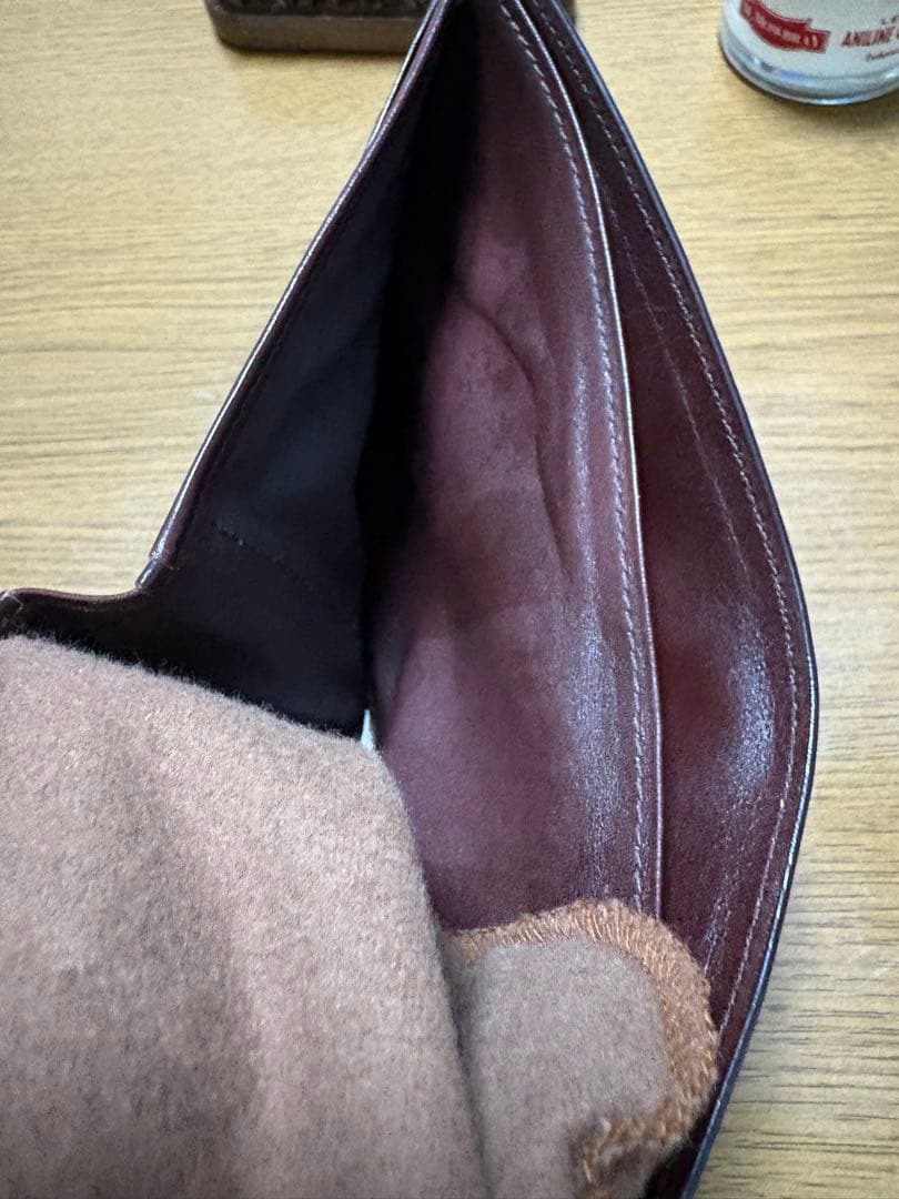 キプリス　コードバン×シラサギレザー　二つ折り財布