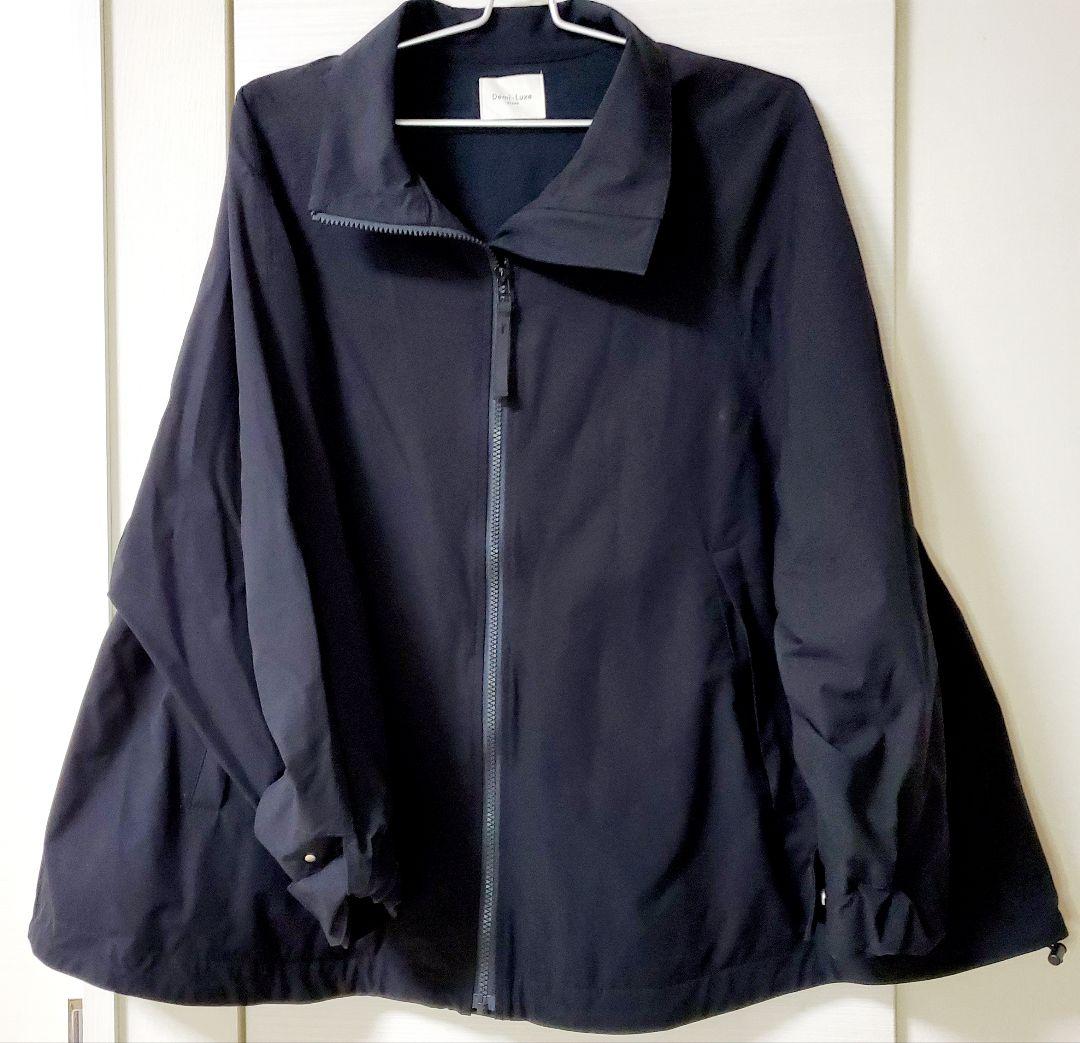 【洗える】Demi-Luxe BEAMS×LEE オーバースタンドブルゾン 黒色