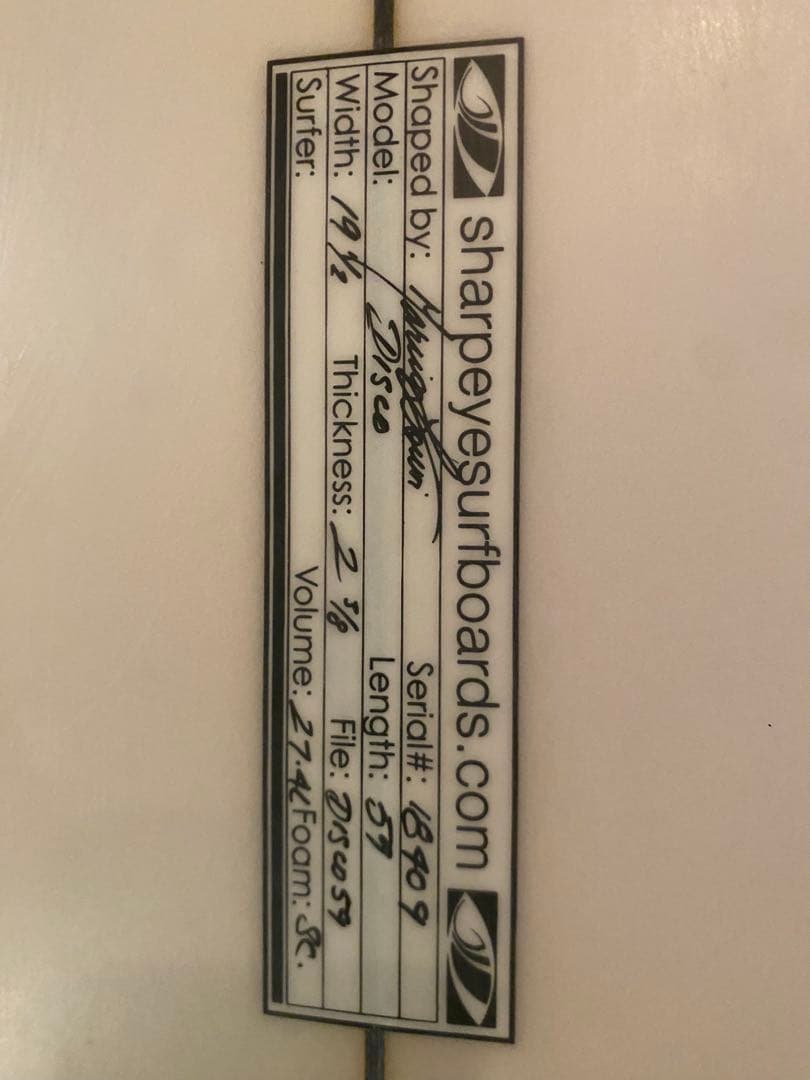 【R】sharp Disco ショートボード 5.9\"27.4L フィン付