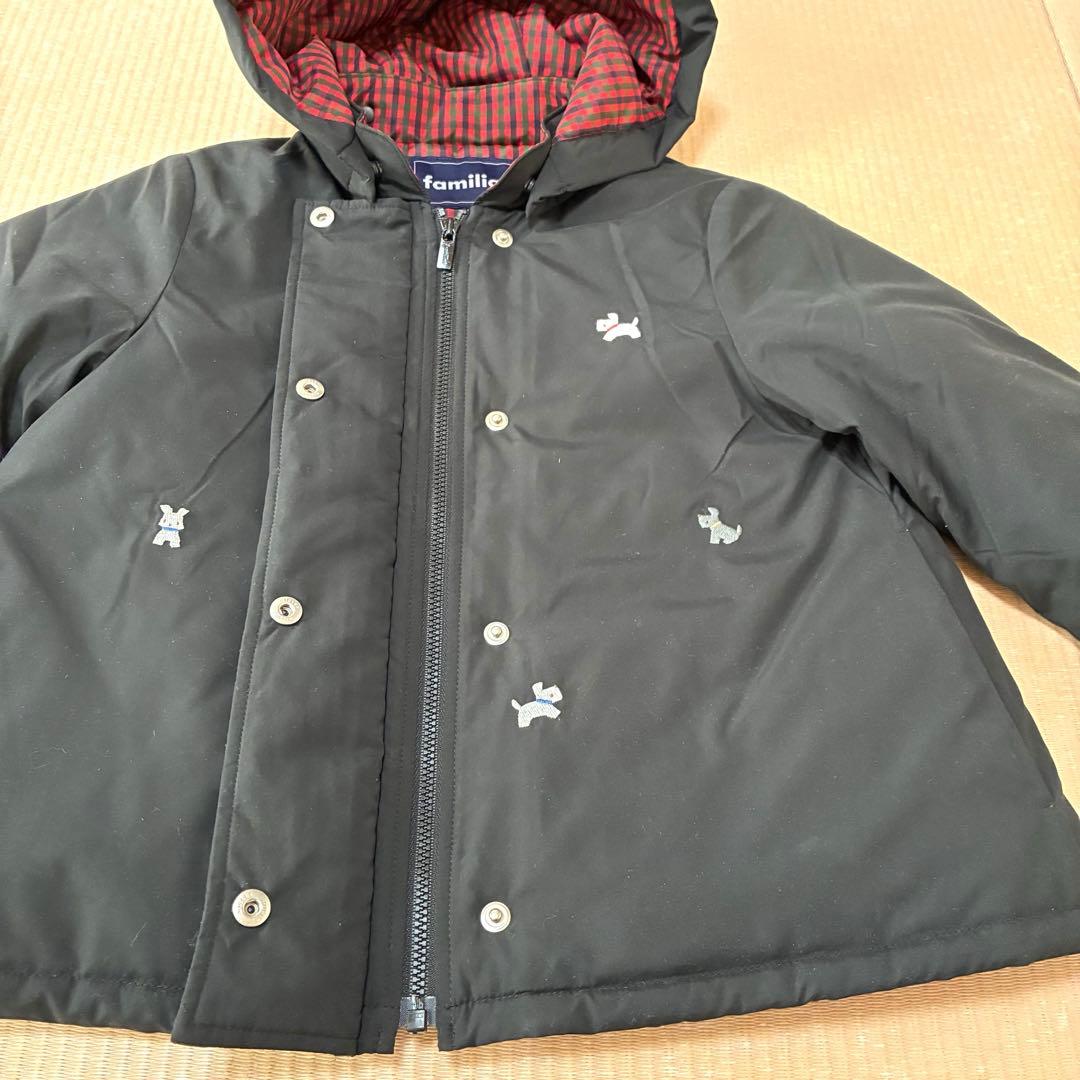 familiar 黒 120㎝　ダウンコート　中綿ジャケット 現行モデル。