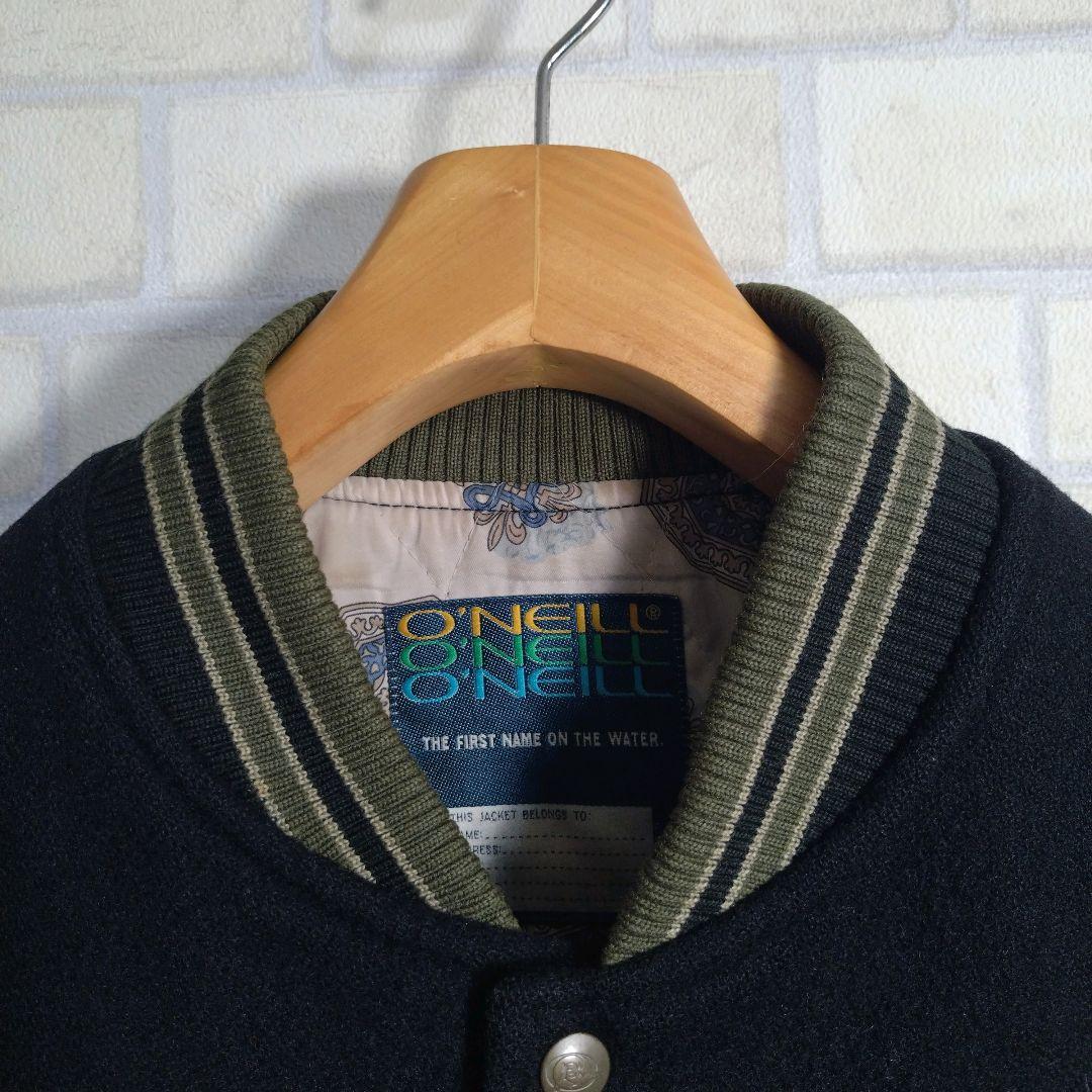 オニール★日本製 総刺繍 インディアン柄 アームレザー 牛革 スタジャン 黒 M