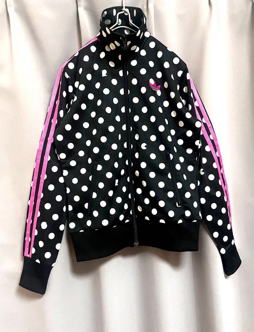 adidas 水玉バイカラージャージ 個性的 ゆったり y2kフェアリーグランジ