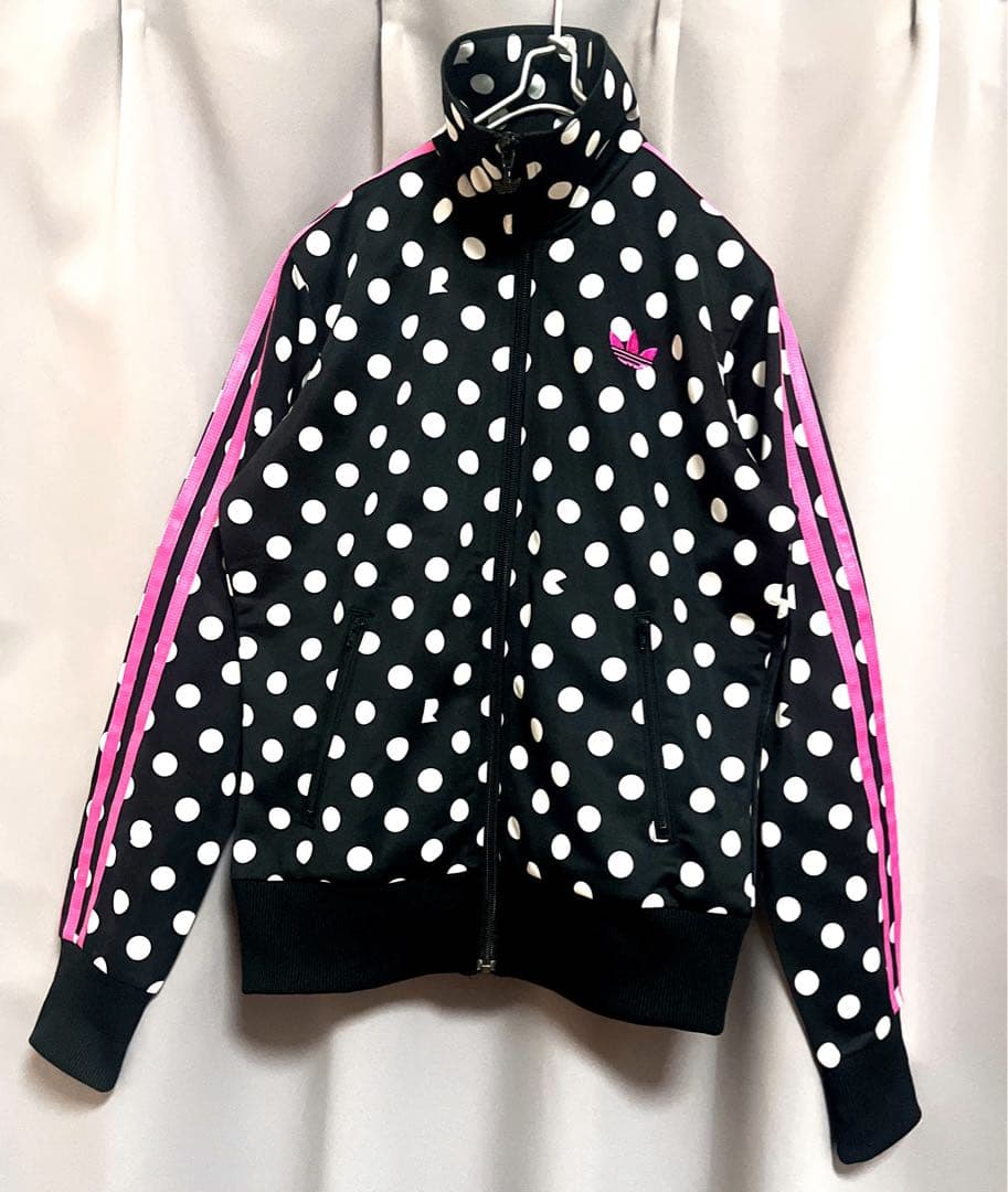 adidas 水玉バイカラージャージ 個性的 ゆったり y2kフェアリーグランジ