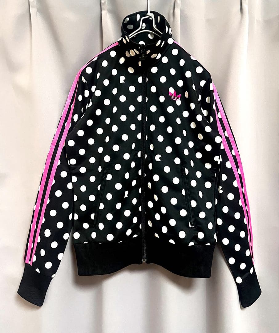 adidas 水玉バイカラージャージ 個性的 ゆったり y2kフェアリーグランジ