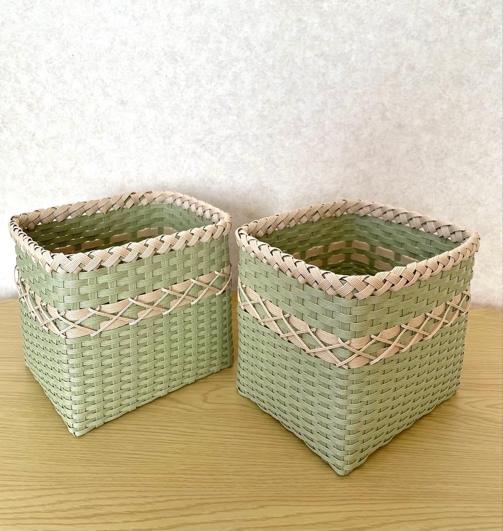 にょみ様用クラフトバンドで作ったバスケットかご