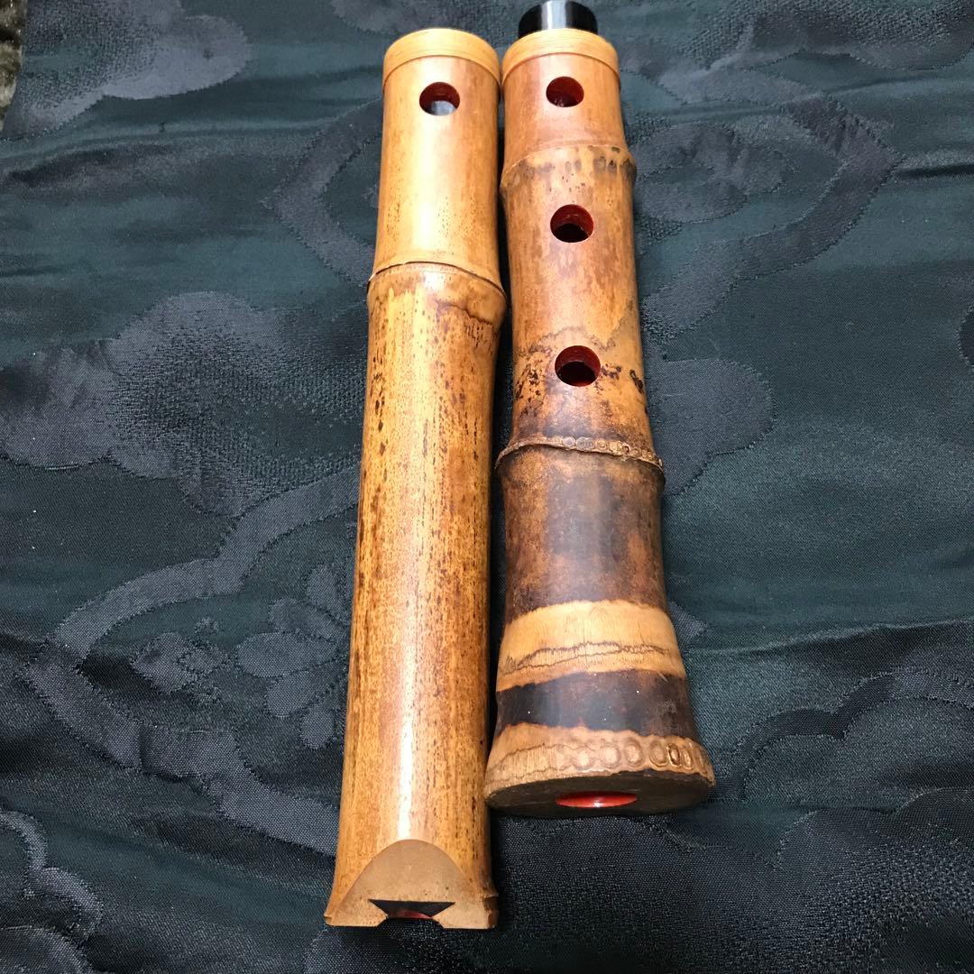 尺八 琴古流 在銘 中継ぎ緩み無し 一尺四寸管 籐巻 【音出し確認済み】