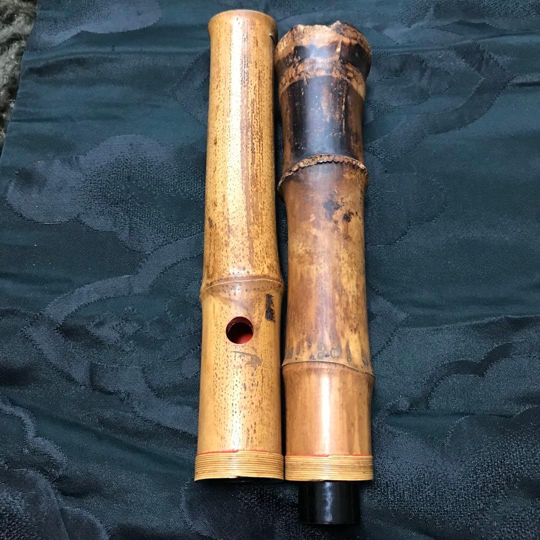 尺八 琴古流 在銘 中継ぎ緩み無し 一尺四寸管 籐巻 【音出し確認済み】