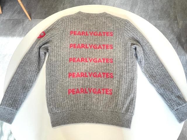 パーリーゲイツ　ケーブル編み　セーター　カシミヤ　防風裏地付　１　M