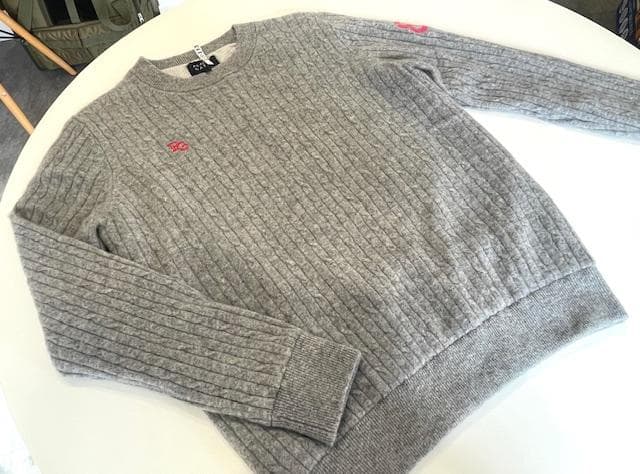 パーリーゲイツ　ケーブル編み　セーター　カシミヤ　防風裏地付　１　M