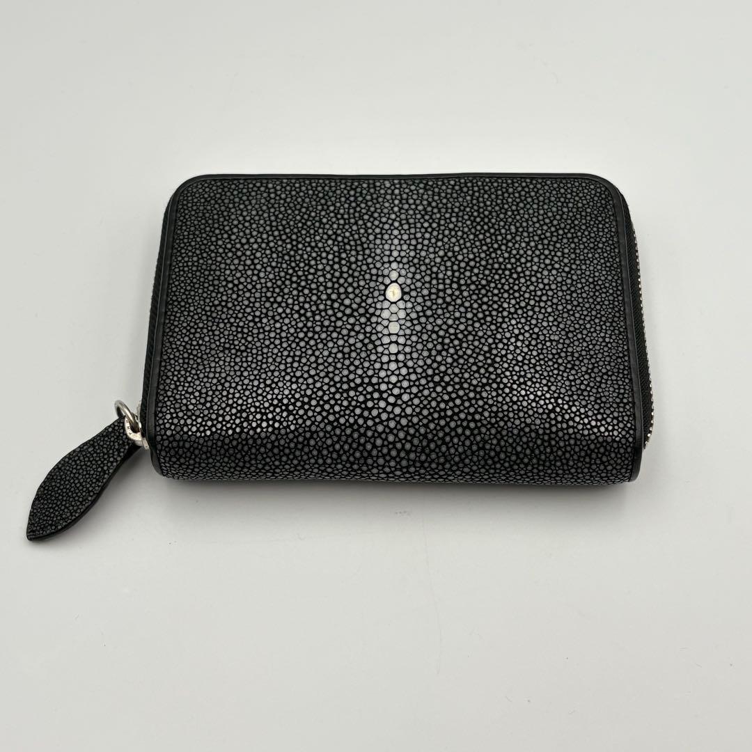 RAISE スティングレイ エイ革 ラウンドファスナー 財布 黒 スターマーク