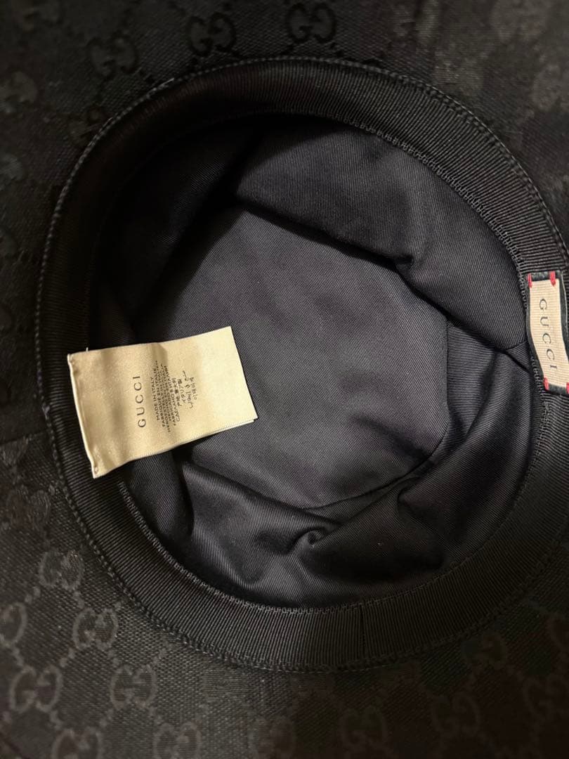 GUCCI ブラック バケットハット M(58cm)ブラック メンズ レディース