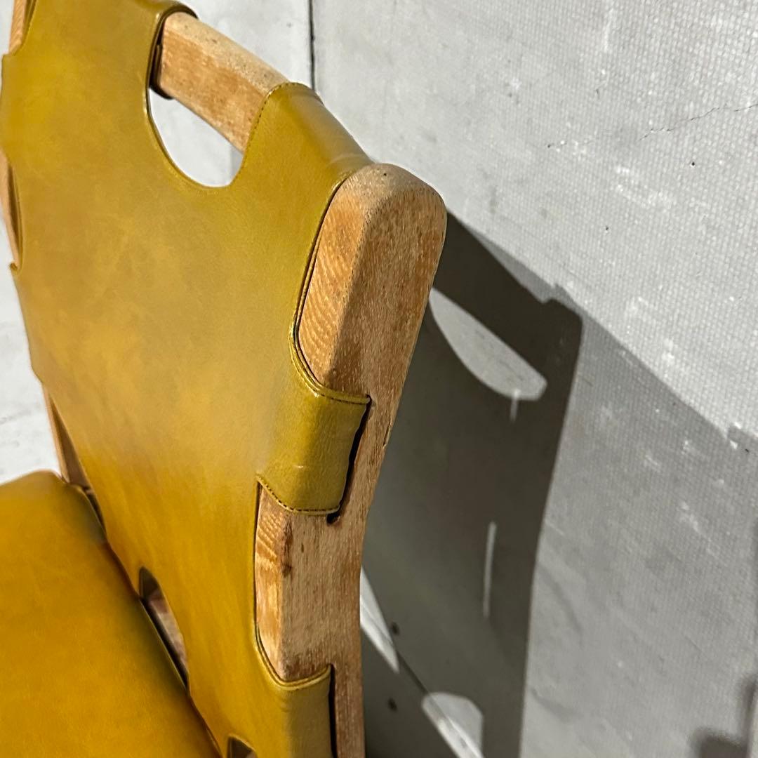 j*o様 ★80s★MARUNI マルニ木工 レザー ダイニングチェア 本革 ヴ