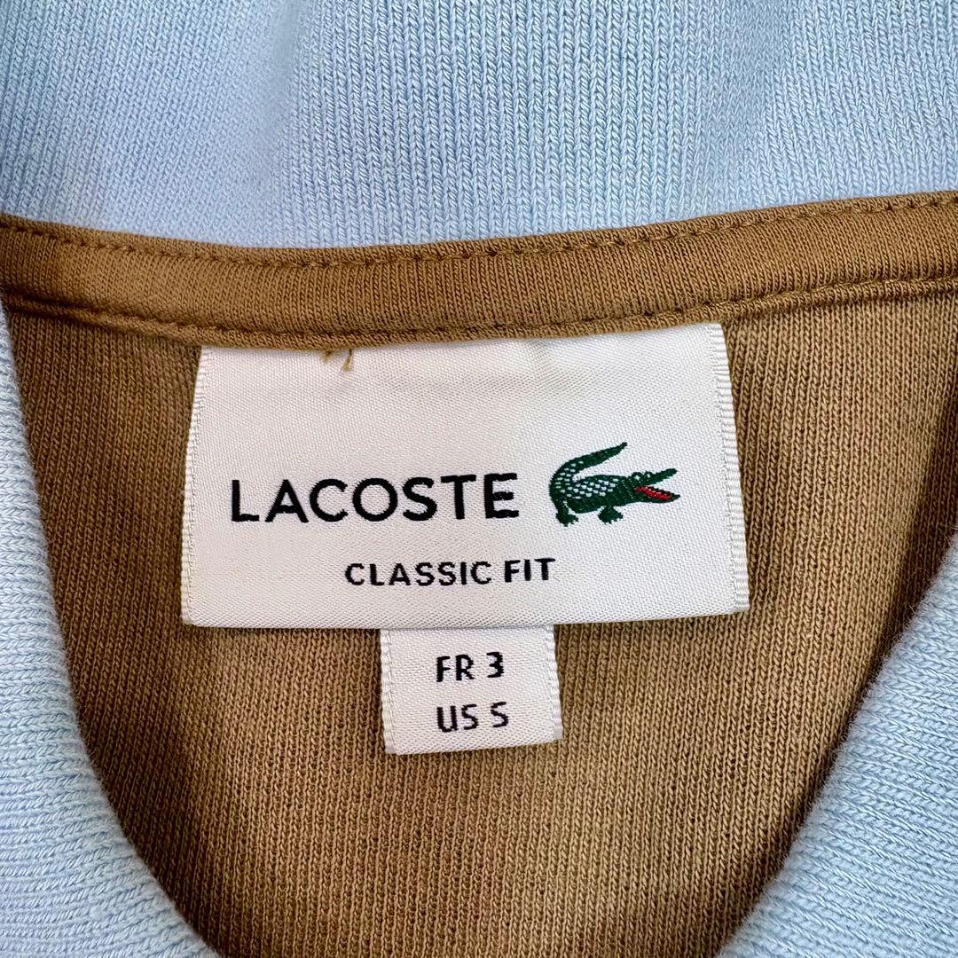 美品 LACOSTE ラコステ モノグラム 半袖ポロシャツ M相当 ブラウン