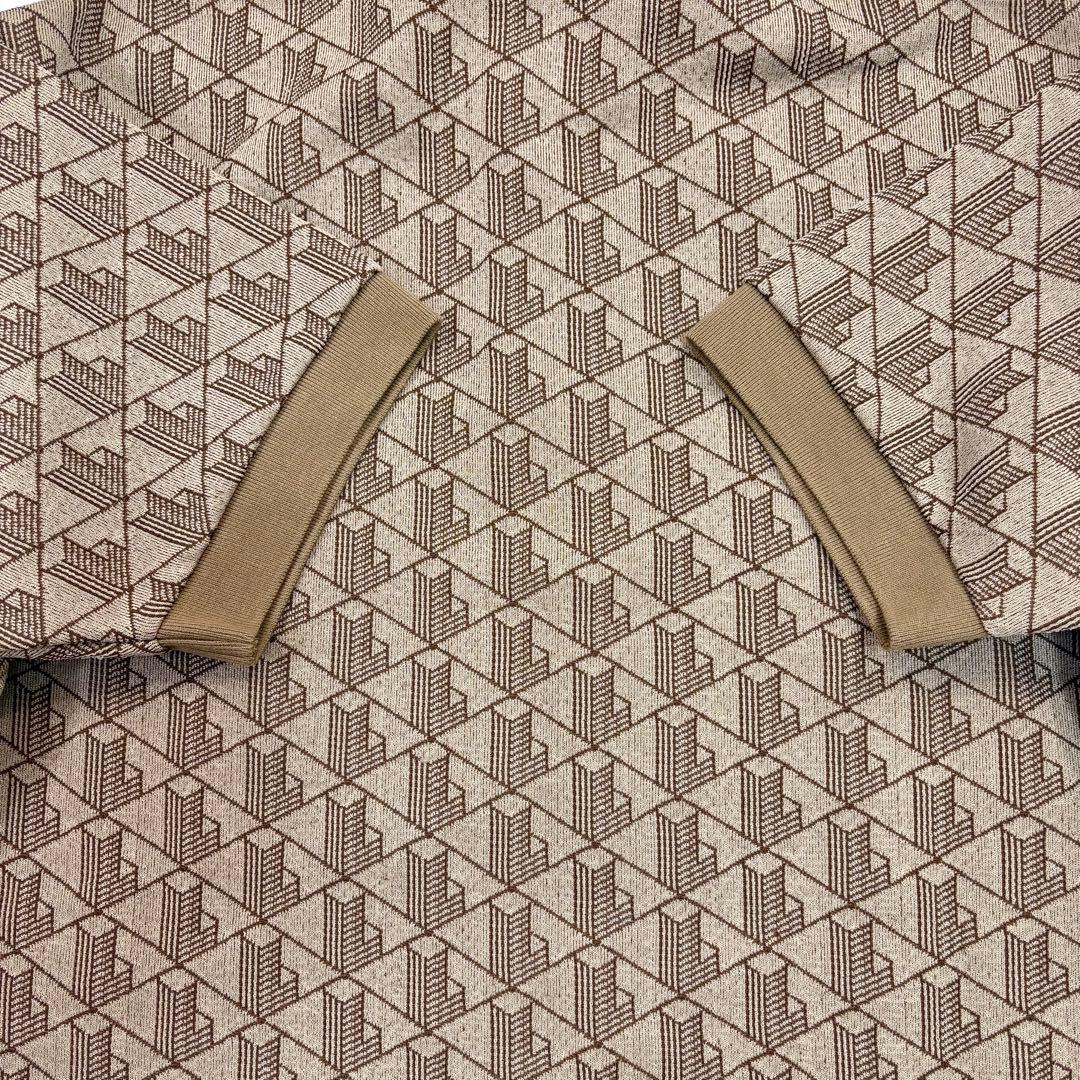 美品 LACOSTE ラコステ モノグラム 半袖ポロシャツ M相当 ブラウン