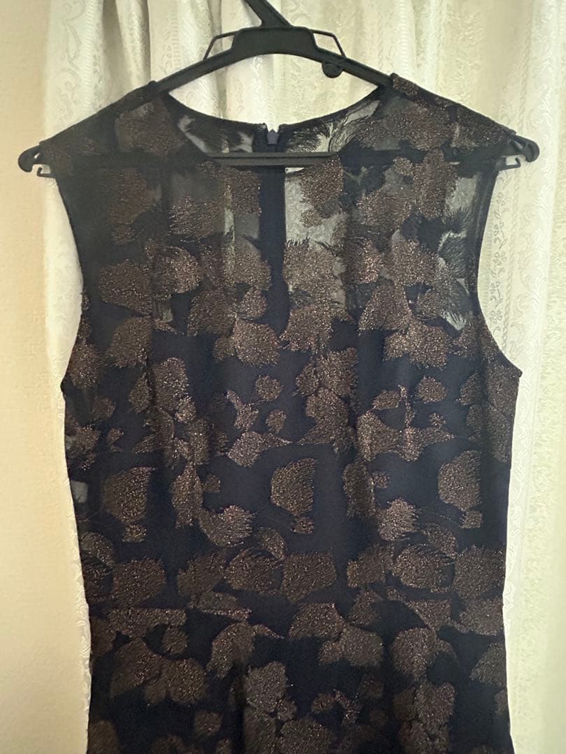 GRACE CONTINENTAL ラメ刺繍チュールワンピース