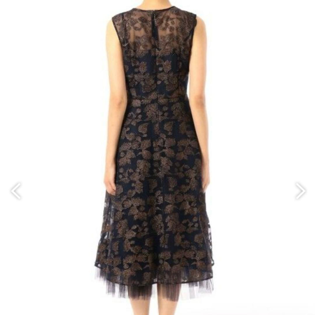 GRACE CONTINENTAL ラメ刺繍チュールワンピース