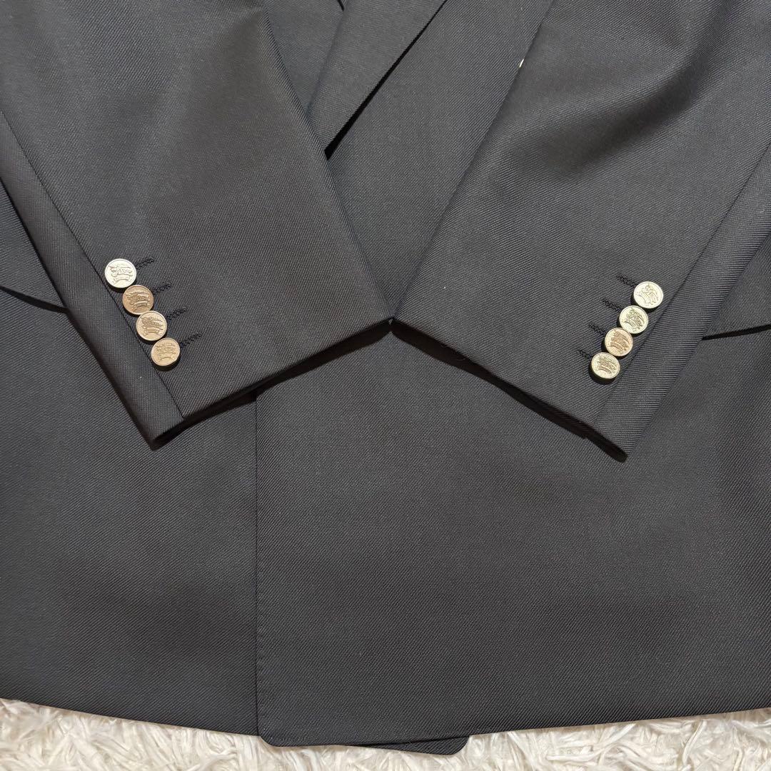 美品 バーバリー ダブル スーツ セットアップ ウール&モヘア メタルボタン