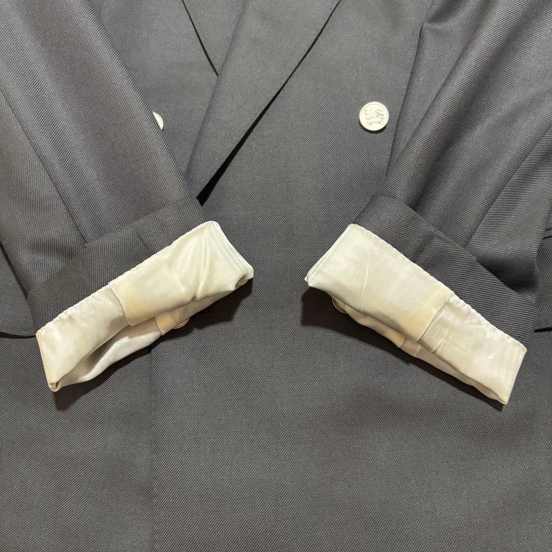 美品 バーバリー ダブル スーツ セットアップ ウール&モヘア メタルボタン