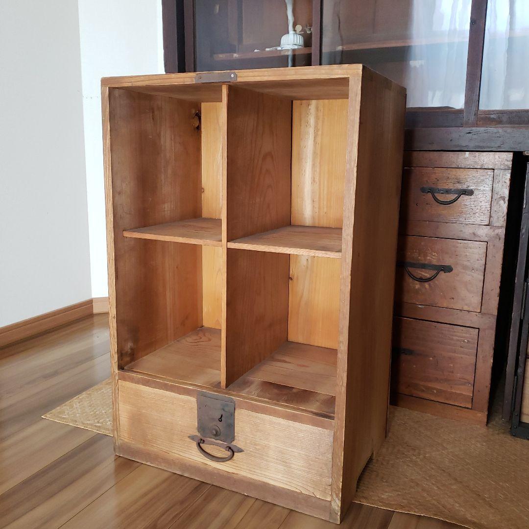 アンティーク 古い枡棚 古家具 引き出し 棚　収納棚 ディスプレイ