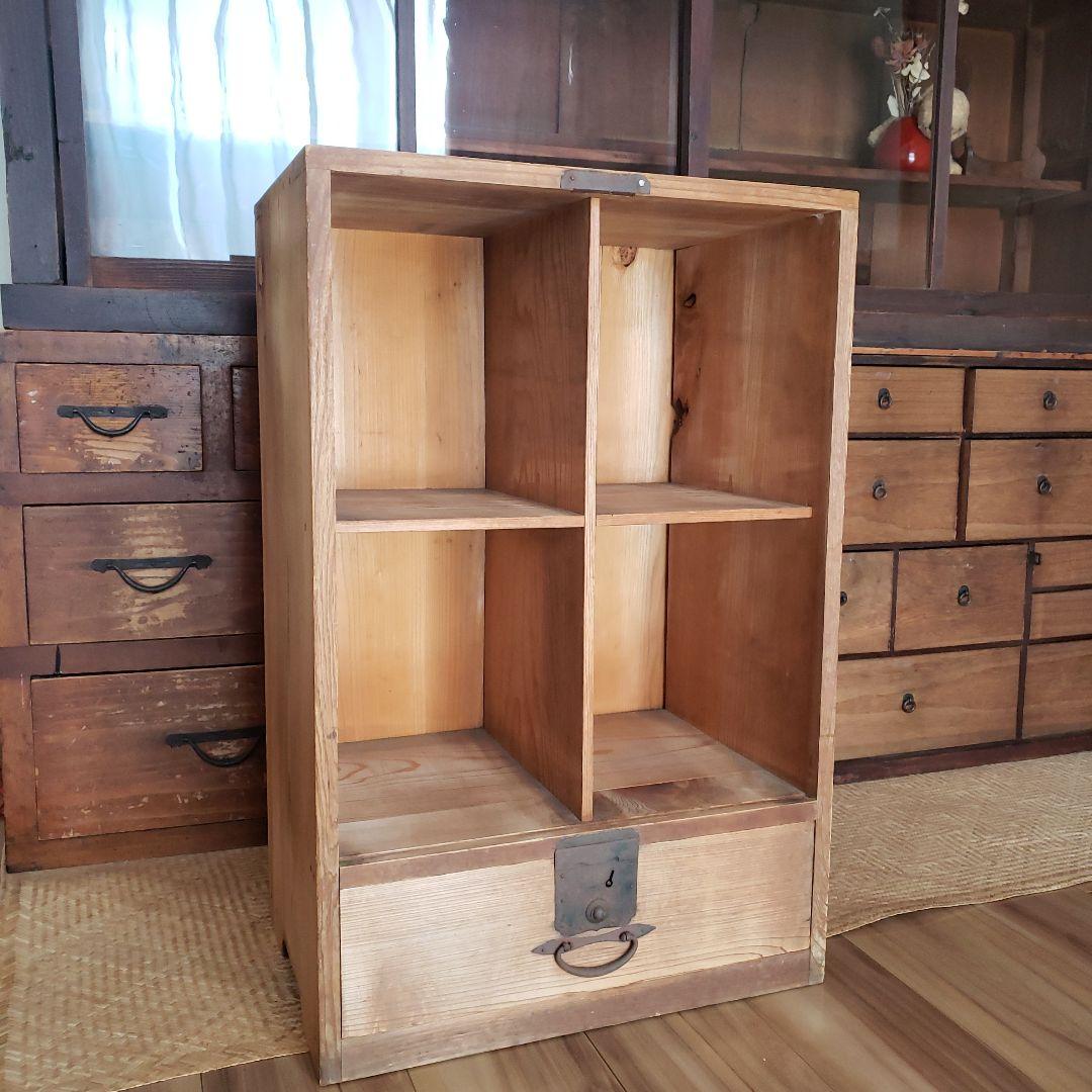 アンティーク 古い枡棚 古家具 引き出し 棚　収納棚 ディスプレイ