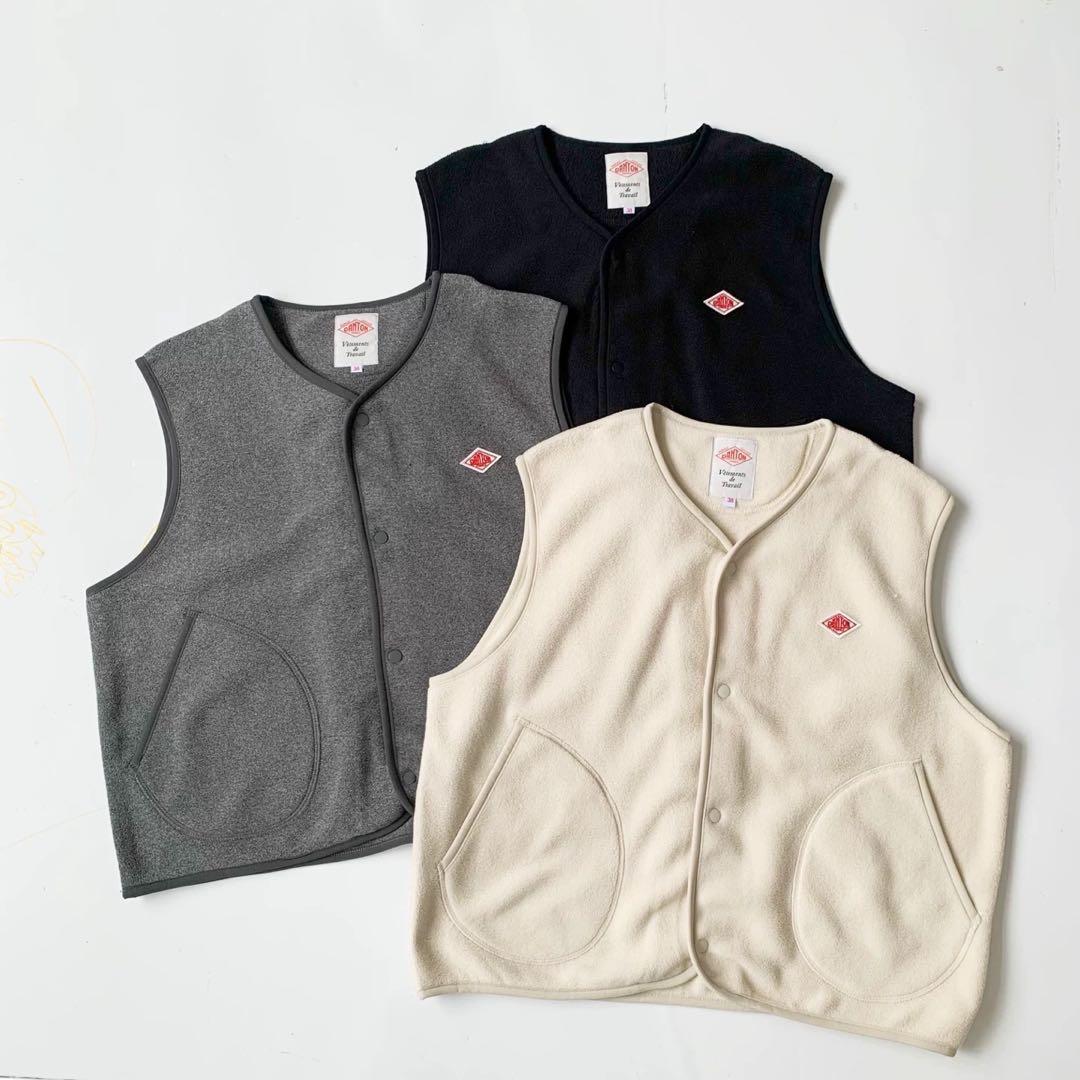 【新品】DANTON グレー フリース ベスト サイズL