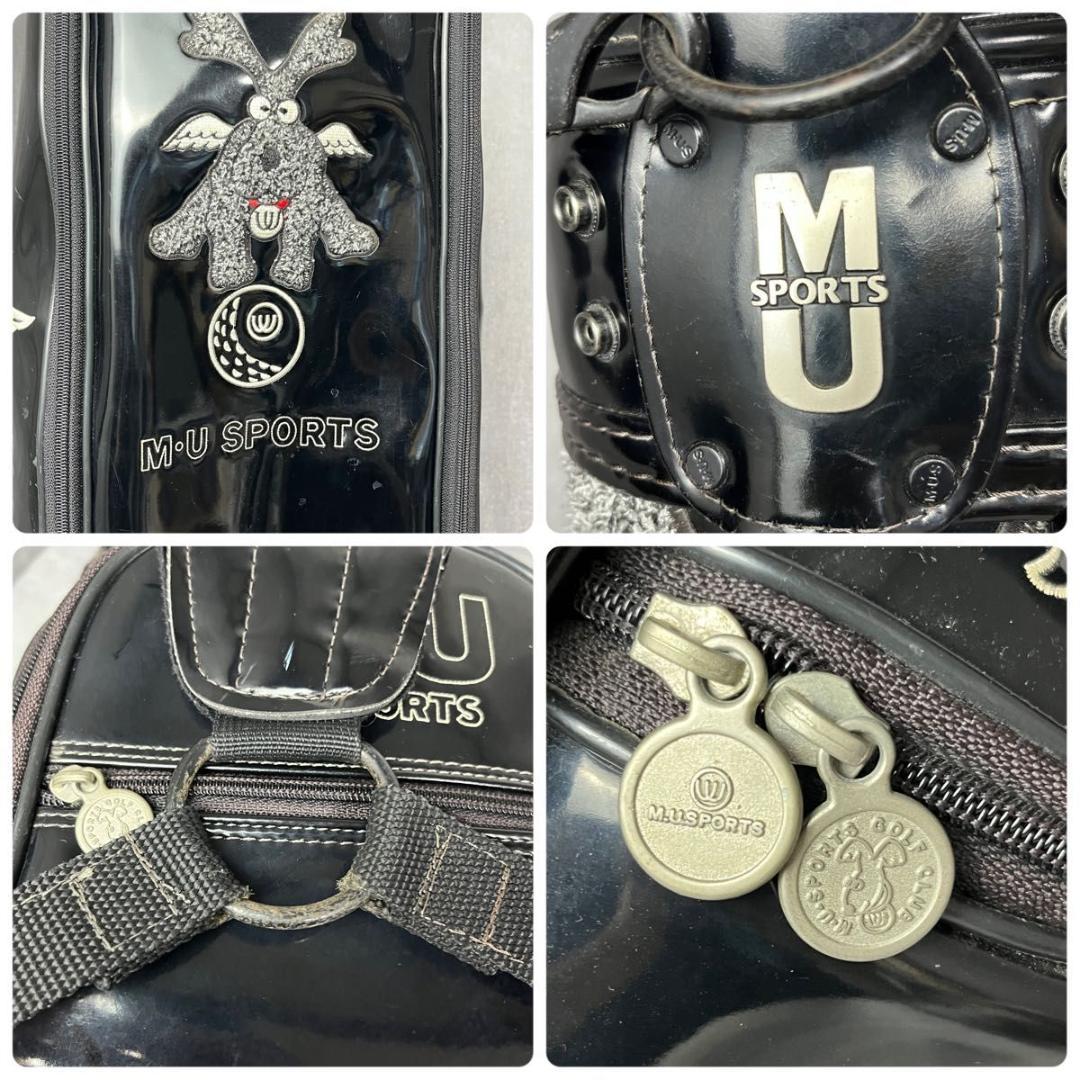 希少 ミエコウエサコ キャディバッグ エナメル キャスター付 刺繍 ゴルフ 廃盤