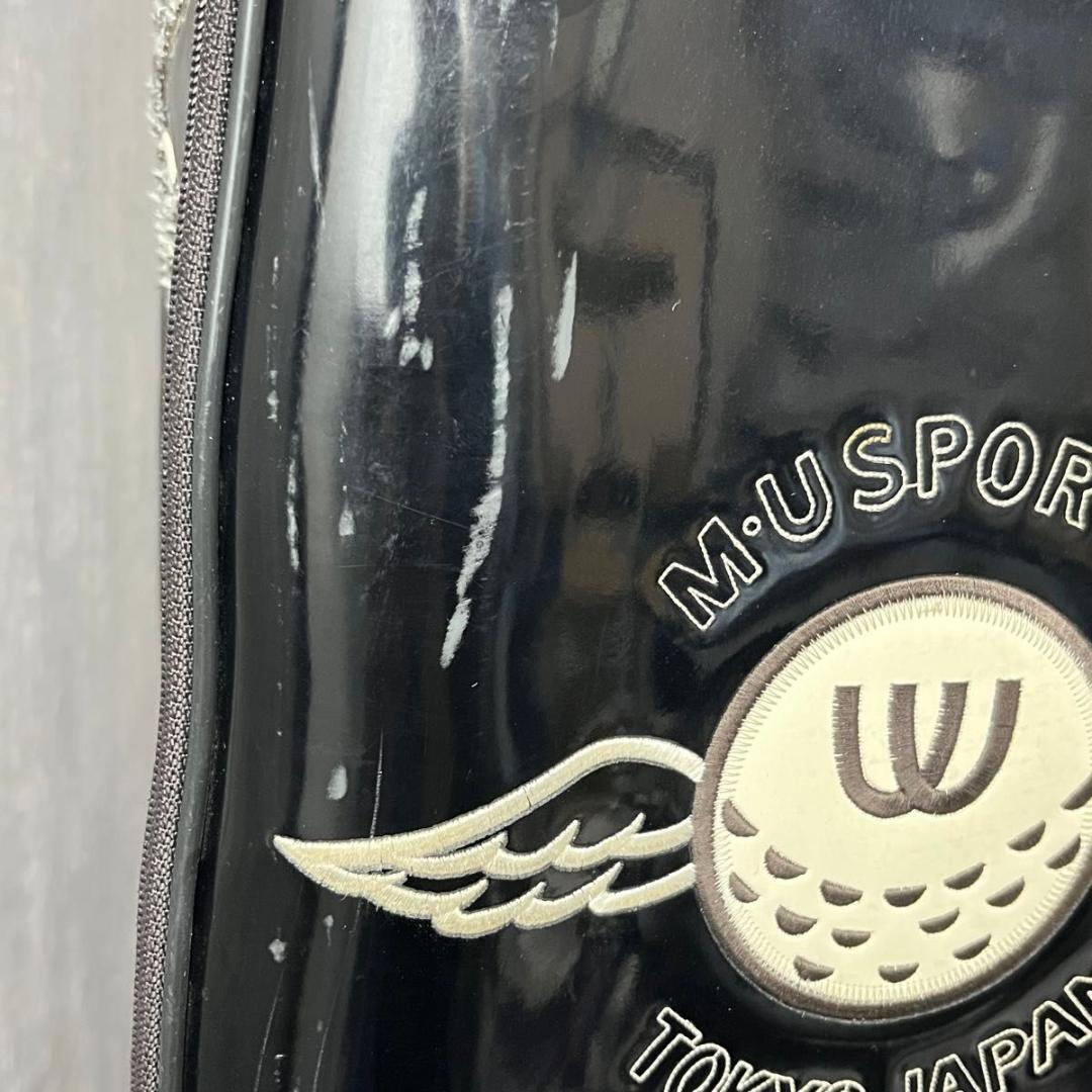 希少 ミエコウエサコ キャディバッグ エナメル キャスター付 刺繍 ゴルフ 廃盤