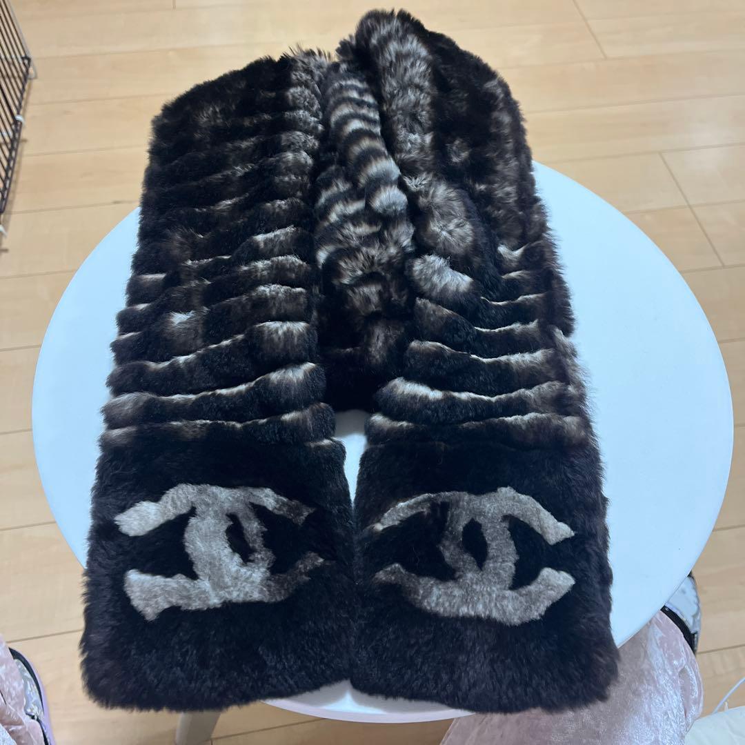 極美品 シャネル　ココマーク　オリラグ　ファー