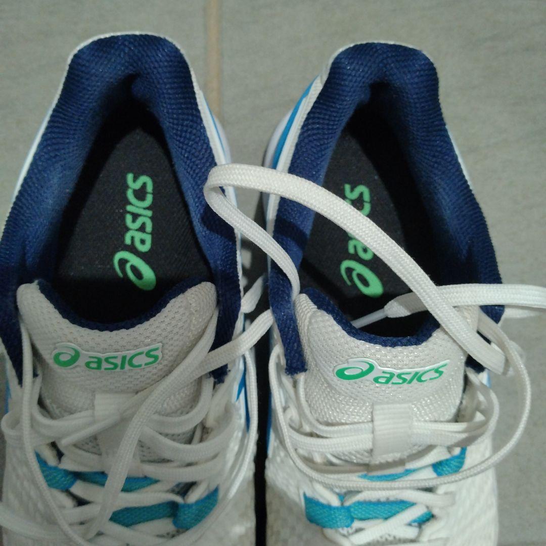 asics テニスシューズ ホワイト/ブルー