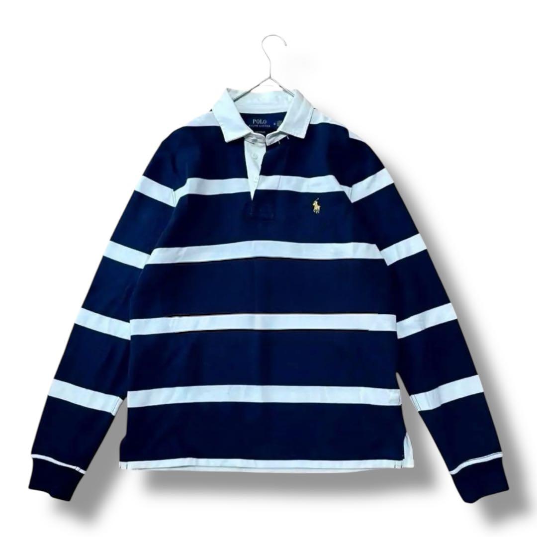 【現行】ポロラルフローレン シャツ ラガーシャツ ボーダー 常田大希 裏起毛 M