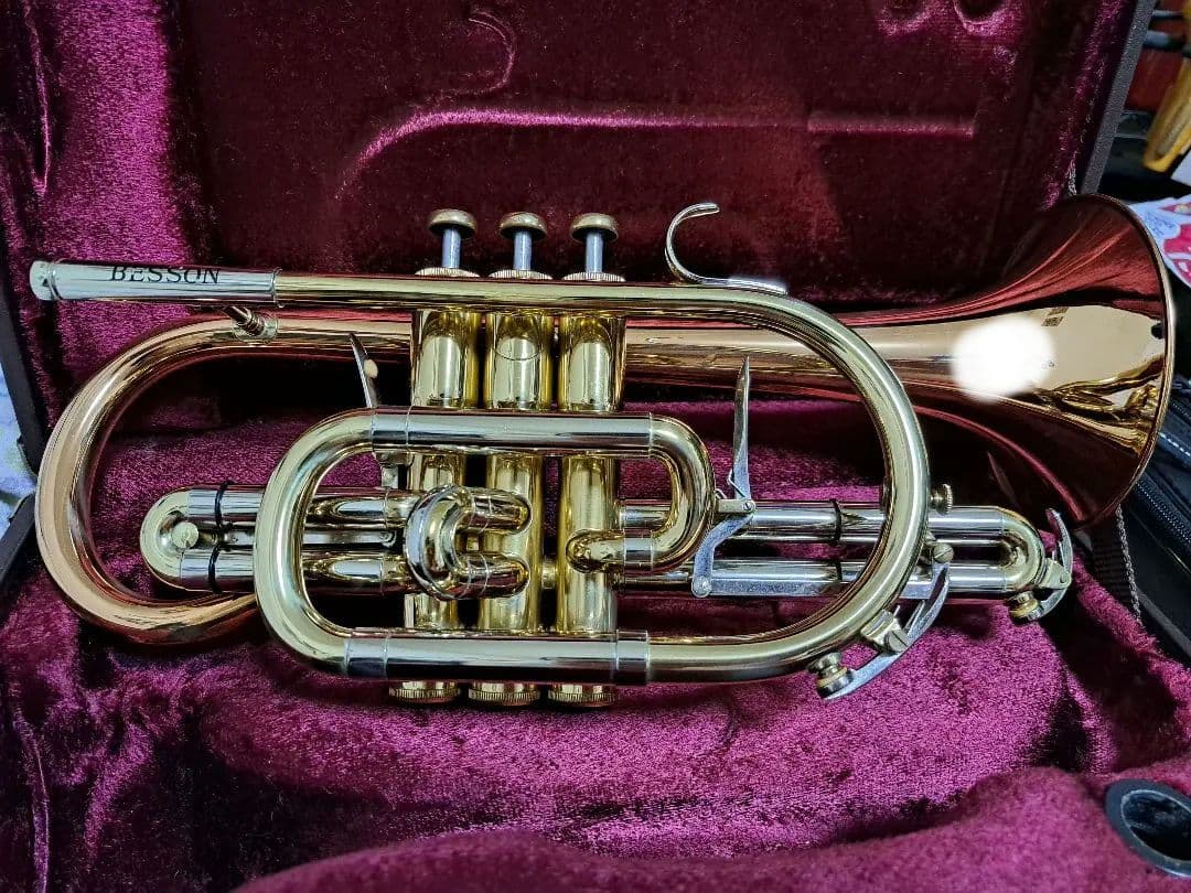 BESSON　ベッソン B管コルネット ケース付き　ラッカー