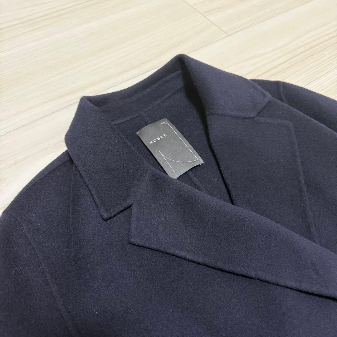 【極美品✨】noble Super160sチェスターミドルコート ネイビー