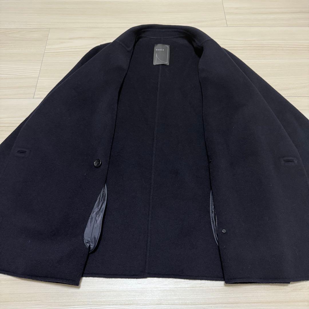 【極美品✨】noble Super160sチェスターミドルコート ネイビー