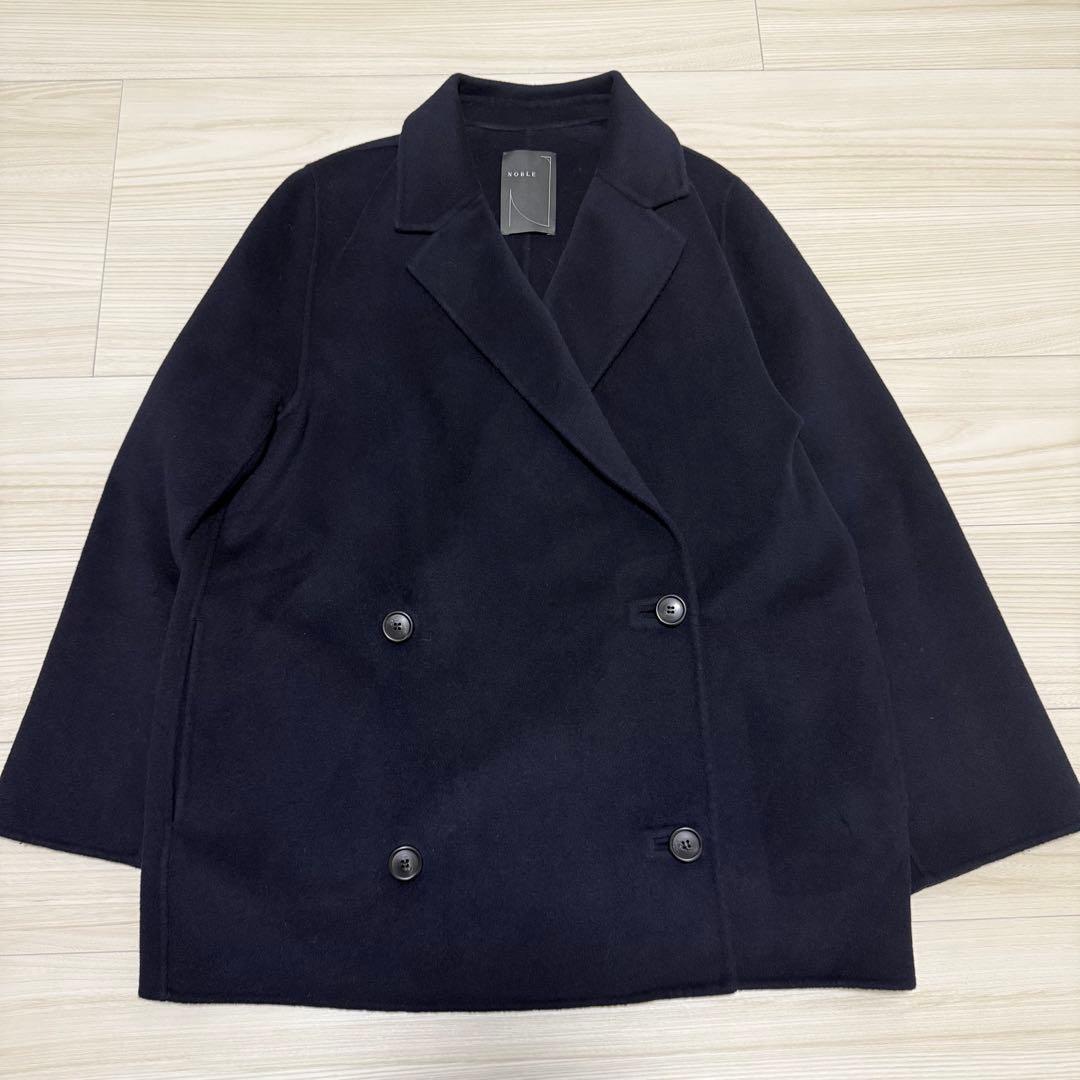 【極美品✨】noble Super160sチェスターミドルコート ネイビー