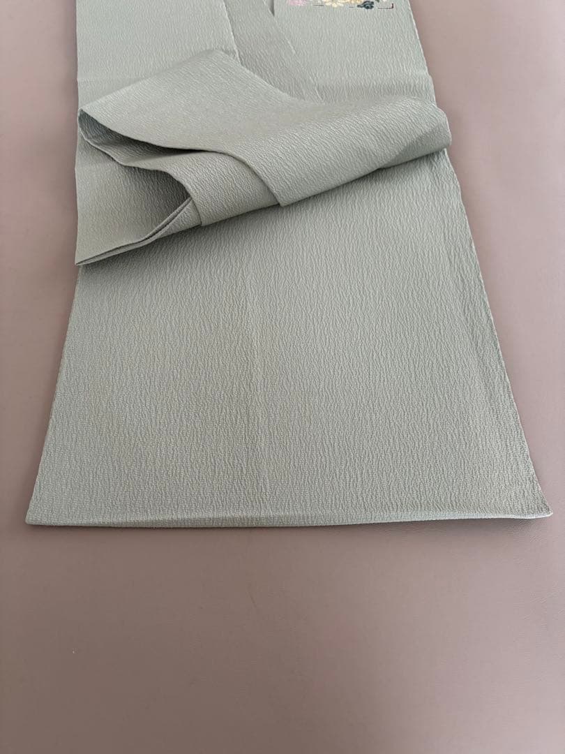 正絹 縮緬 九寸名古屋帯 金彩 花兎 手描き友禅 美品