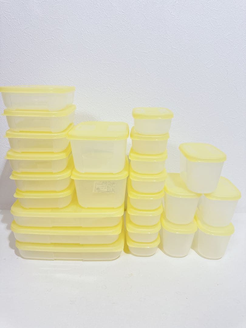 新品　Tupperware フリーザーメイト　イエロー　24点セット