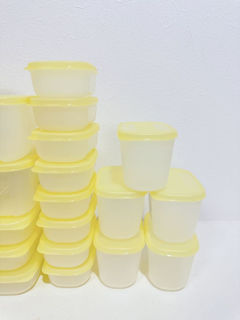 新品　Tupperware フリーザーメイト　イエロー　24点セット