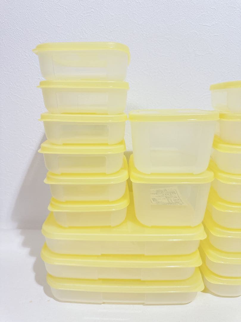 新品　Tupperware フリーザーメイト　イエロー　24点セット