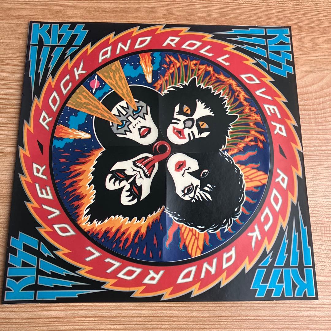 キッス　LPレコード　地獄のロック・ファイアー　ポスターとシール付き