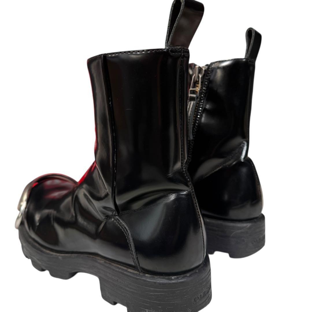 DIESEL D-HAMMER BT ZIP レザー Dプレート ブーツ 黒
