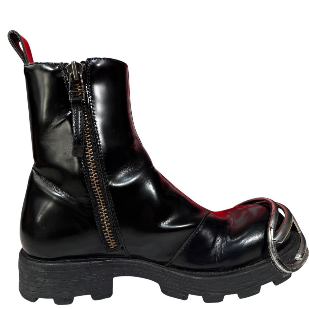 DIESEL D-HAMMER BT ZIP レザー Dプレート ブーツ 黒