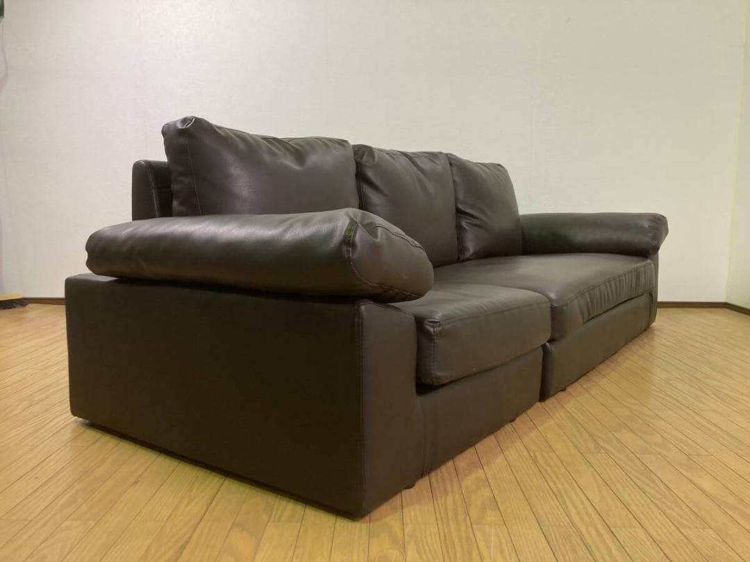 ローソファ 3人掛け ソファ 三人掛け フロア ダークブラウン ヴィンテージ風