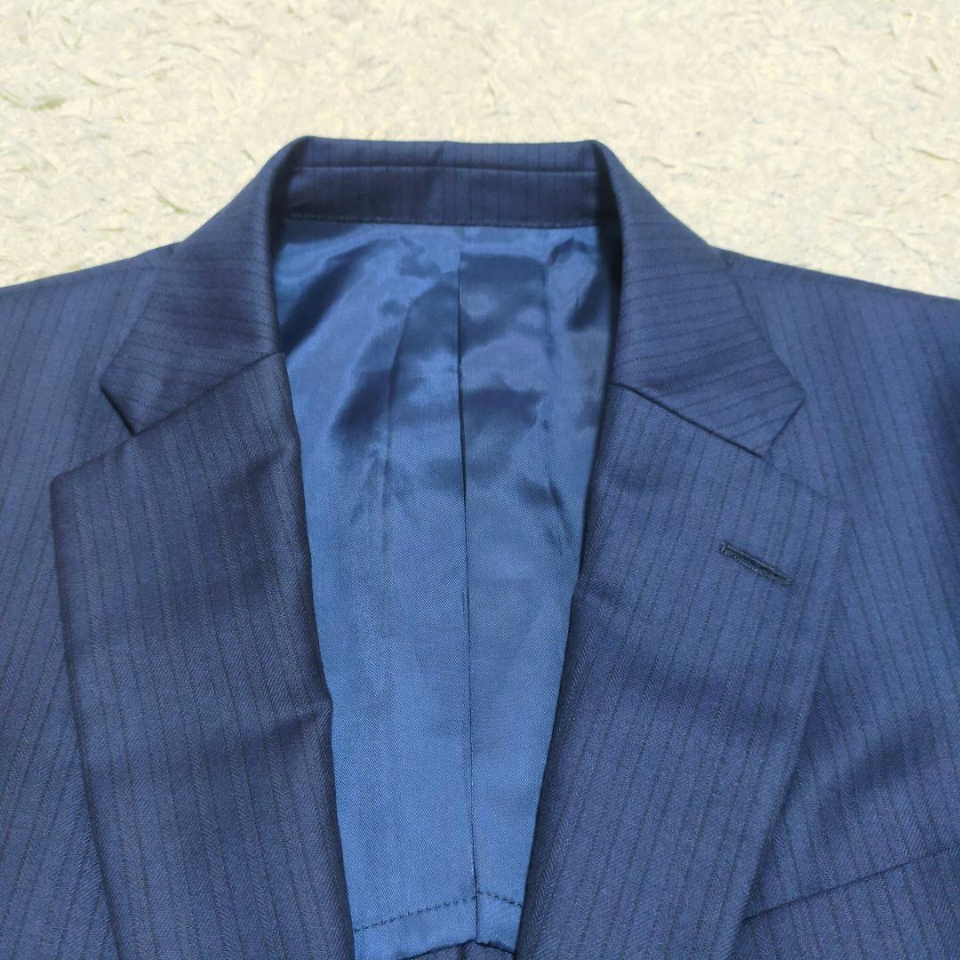 【紳士の装い】タケオキクチ×御幸毛織・スリーピーススーツ・ネイビーストライプ・S