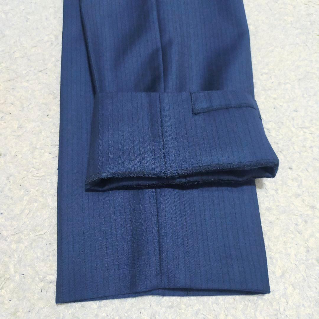 【紳士の装い】タケオキクチ×御幸毛織・スリーピーススーツ・ネイビーストライプ・S