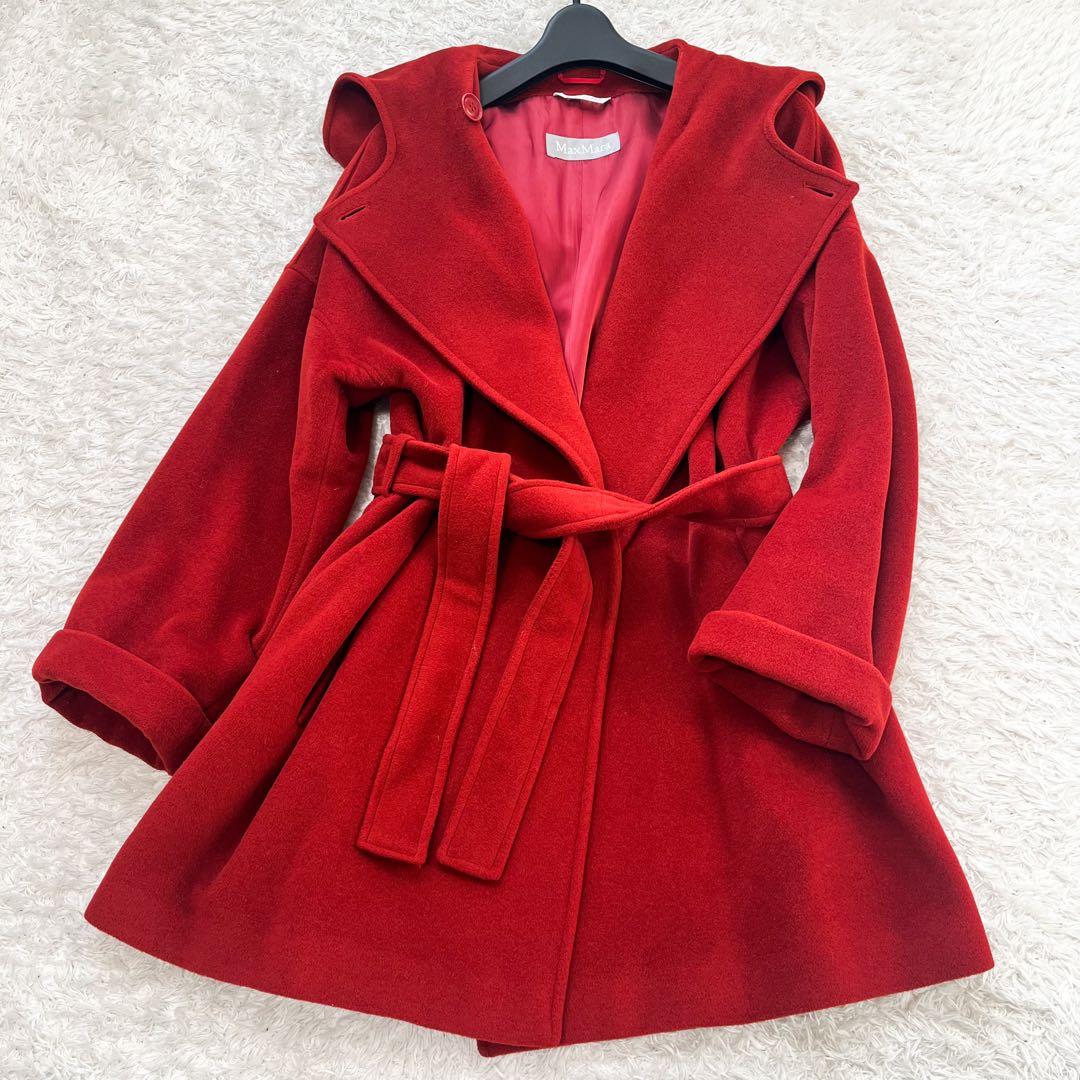 MaxMara フーデッドコート リアルト 女優襟 ベルト フード アンゴラ混